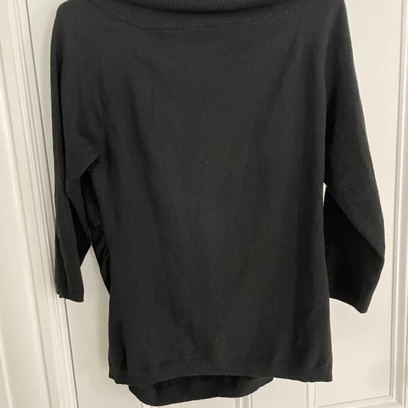 Ann Taylor fitted black turtleneck/cowl neck sweater - Picture 4 of 7